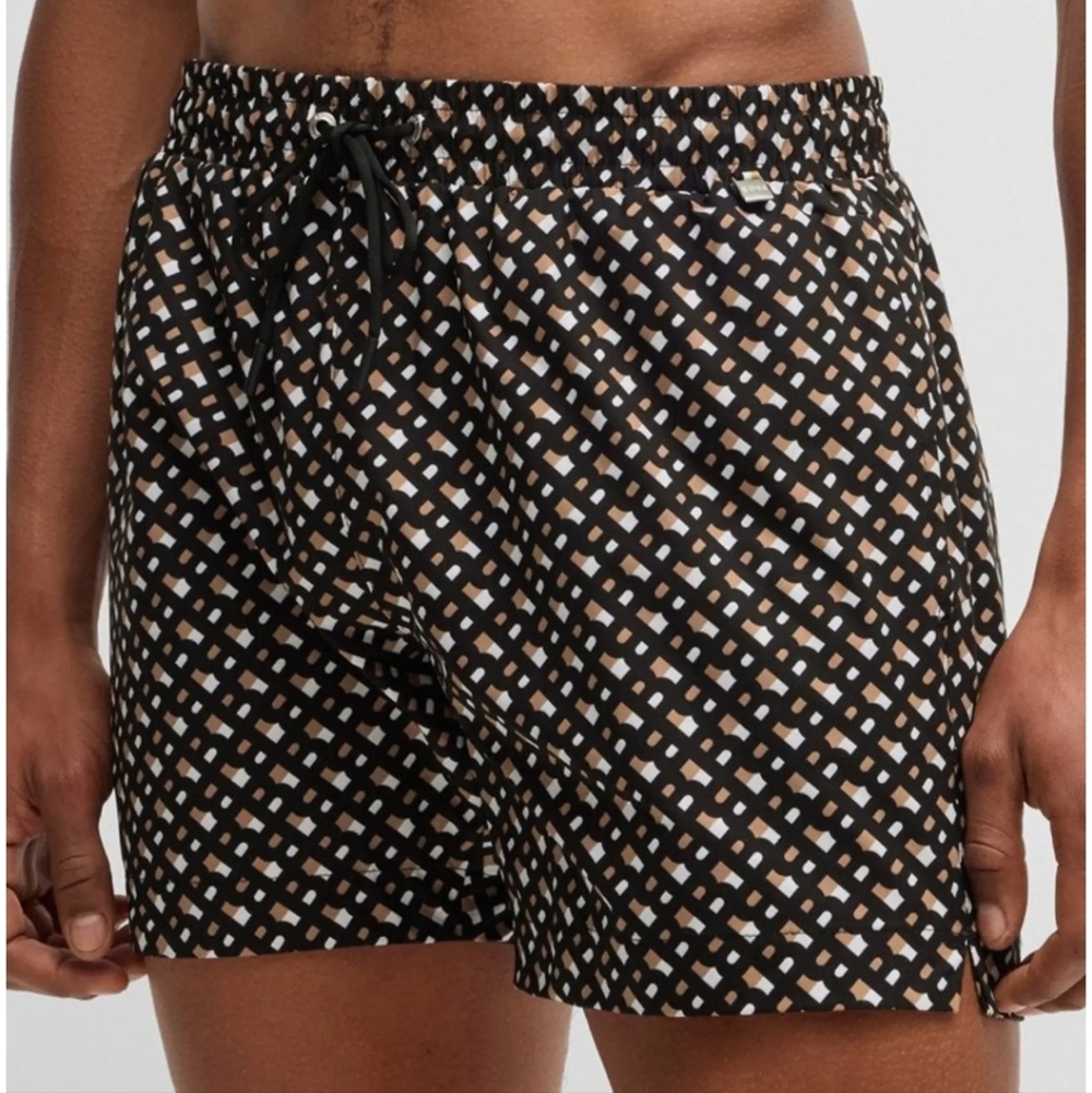 BOSS MANU SWIM TRUNKS NWOT XL BLACK TAN